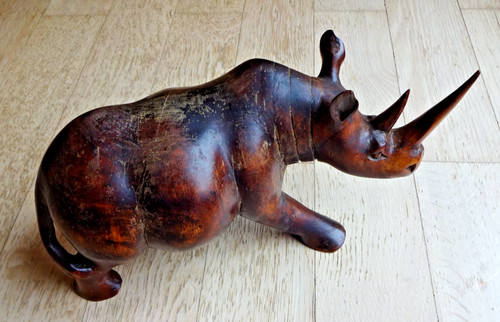 Vintage nashorn holzfigur - vintage,