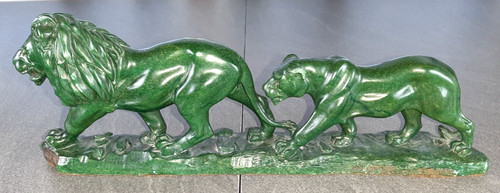 Löwen skulptur aus verdit - skulptur,