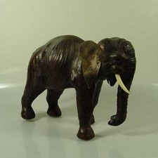 Elefant/Figur/Holz/Leder/1218