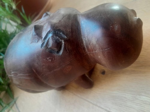 Nilpferd holzfigur alt aus - nilpferd,
