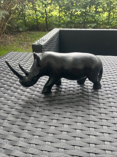 Vintage nashorn holzfigur - nashorn,