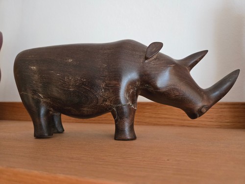 Holzfigur nashorn 27 cm - holzfigur,
