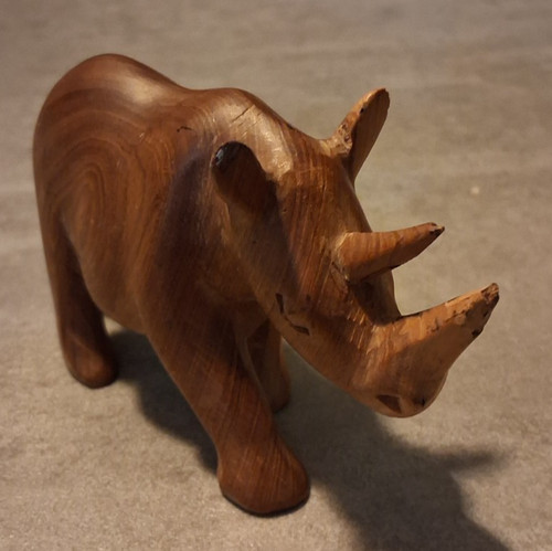 Holzfigur nashorn lang - nashorn,