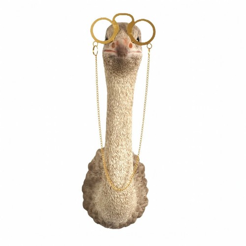 Wandmontierte straußenfigur - wandmontierte,